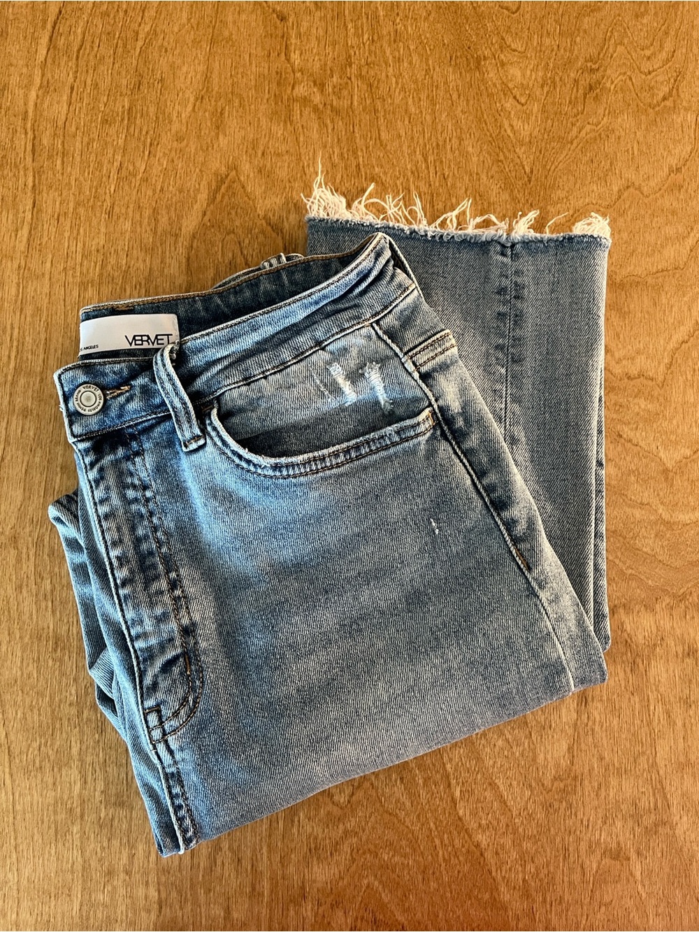 Vervet by Flying Monkey Women's Straight Leg Jeans in Light Blue